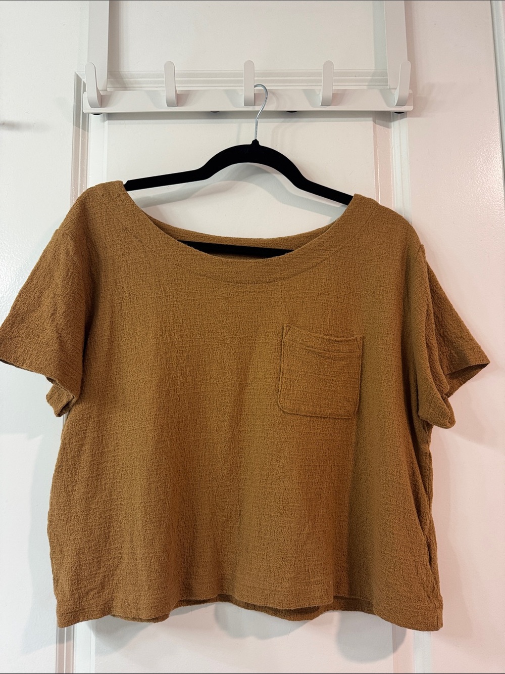 GAP Short Sleeve Pocket Tee in Mustard Brown
